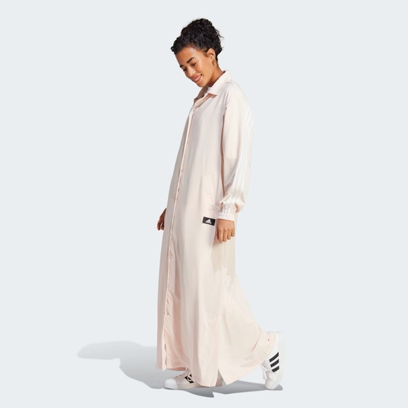 ADIDAS FUTURE ICONS 3-STRIPES LONG COVER-UP ABAYAH KIMONO - Picture 2 of 5